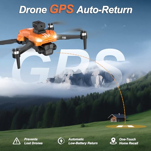 GPS Drohne mit Kamera 4K, 4.5' LCD RC Bildschirm,Follow Me Drohne GPS Professional Auto Return Home,Intelligente Hindernisvermeidung für Beginner,Kreisflug Optische Fluss Positionierung