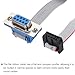 MECCANIXITY 2Pcs 10Pin Flat Ribbon Cable Gray DB9 Female to FC-10P 2.54mm Pitch 20cm Length DB Serial Port Cable for Computer, LED Display, DVD with 4 Screws