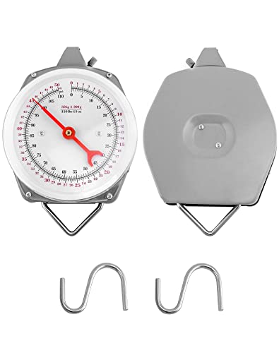 Qwork CA10343 110 Lbs Large Display Spring Dial Weight Scale & Scale Scoop/Chain With Hanging Cradle, Steel Construction, For Shopping, Traveling, Kitchen thumb #4