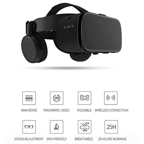 Vr Headset Virtual Reality Goggle With Wireless Remote Controller, 3D Vr Glasses For 3D Movies Video Play Games, Vr Set For Ios Android Phone For Iphone 13 12 11 Pro Mini X R S Max Samsung Galaxy #TOP2