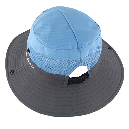 Muryobao Women's Summer Sun Hat Wide Brim Ponytail, Sky Blue, Size One Size