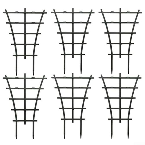Zilimontt Enrejado de soporte para plantas trepadoras, paquete de 6 rejillas apilables con material de polipropileno para uso en interiores y exteriores con clemátide de tomate y pepino (6 piezas)