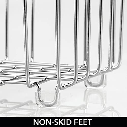 mDesign Set van 4 kleine metalen keukenkorden – flexibele opbergmand voor de keuken, voorraadkamer enz. – compacte en universele draadmand met handgrepen – zilverkleurig - Image 6