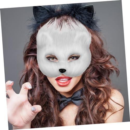 Masque de renard avec queue fluffy en kit de 3 ensembles pour déguisement d'Halloween durable - 2