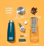 NITRO KAFO 1L Nitro Coffee Maker, Aluminum Cold Nitro Coffee Maker with Special Nitro Diffuser Nozzle and Cold Brew Coffee Machine with Cold Brew Mason Jar, 1 Litre