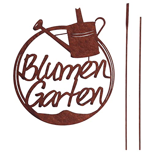 UNUS Garden Gartenschild mit Blumen, Design Gartendeko Rostoptik,...