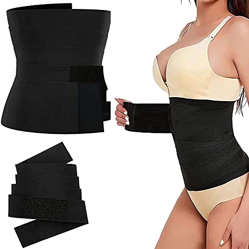 Snatch Me Up Bandage Wrap for Women,Quick Snatch Bandage Wrap,Wrap Waist Trainer,Bandage Wrap Waist Trainer,Adjustable Invisible Wrap Waist Trainer Tape for Lower Back Pain Relief Black