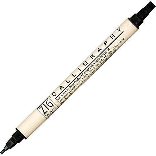 Zig Memory System Calligraphy Marker Pure Black 3 Set