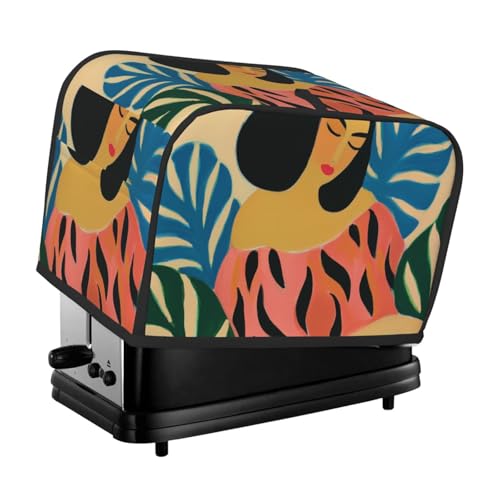 Tropical Plants Woman Boho Vintage Toaster Cover 2 Slice Toaster Covers Bread Maker Cover Kitchen Small Appliance Covers Kitchen Accessories