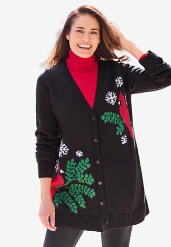 Woman Within Plus Size Holiday Cardigan2