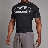 GYM GALA Men's Short Sleeve Super Hero Casual and Sports t Shirt Compression Shirt (X-Large, White)