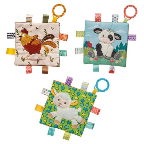 Image of Taggies Crinkle Me Toy with Baby Paper & Squeaker with Sensory Tags, 6 x 6-inches, Rooster