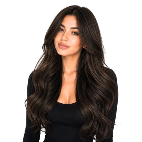 Image of Moresoo U Tip Hair Extensions Human Hair, Dark Ash Brown, 20 Inch