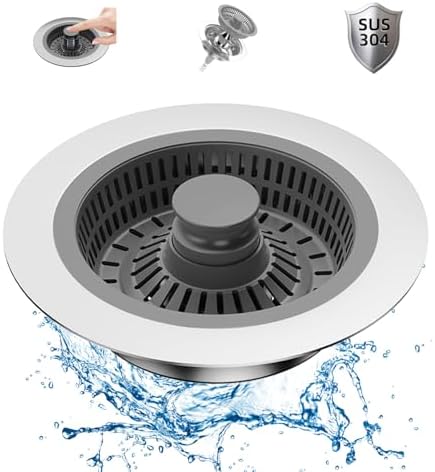 Tapon Fregadero Cocina y colador Fregadero combinación, 3 en 1 de...