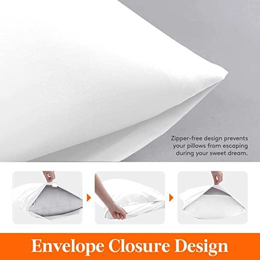 Image of Amazon Brand - Umi Super Soft Brushed Microfiber Cotton Pillow Covers, 2 Piece Pillow Covers(Not Pillow),Flange on Edges Pillow Covers 17X27(inches) 43X68(CM)