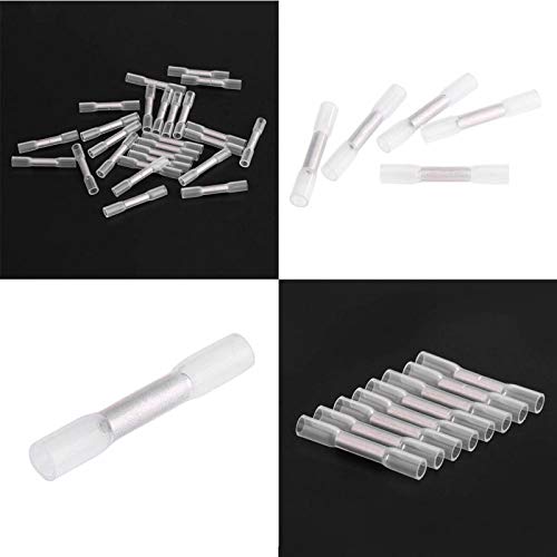 Qiilu Heat Shrink Butt Connectors,100Pcs 26-24Awg Waterproof Insulated Heat Shrink Butt Connectors Electrical Wire Crimp Terminals Kits Of Marine Automotive Copper #TOP4