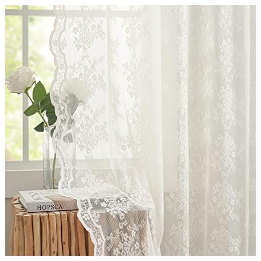 YJ YANJUN Vintage Lace Curtains 84 Inches Long