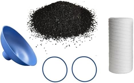 IPW Industries Inc. - Activated Coconut Shell Carbon for Whole House Water Filter System with 5 Micron Sediment Filter, O-Rings & Funnel - PC1000-P image 2