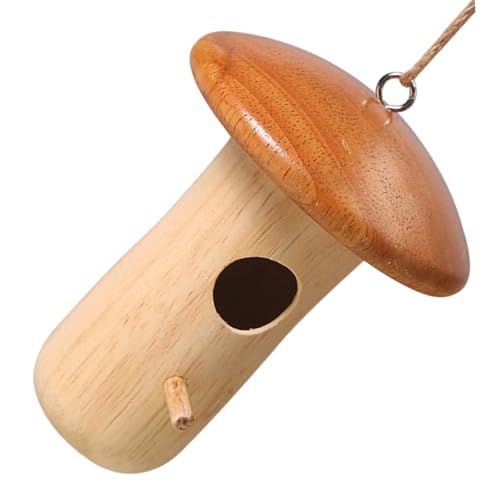 BAZEITFLOW 木製ハミングバードフィーダー 鳥の餌箱 ガーデン用吊り下げ式 大容量デザイン 屋外でも簡単に取り付け可能 かわいい形状で野鳥を魅了