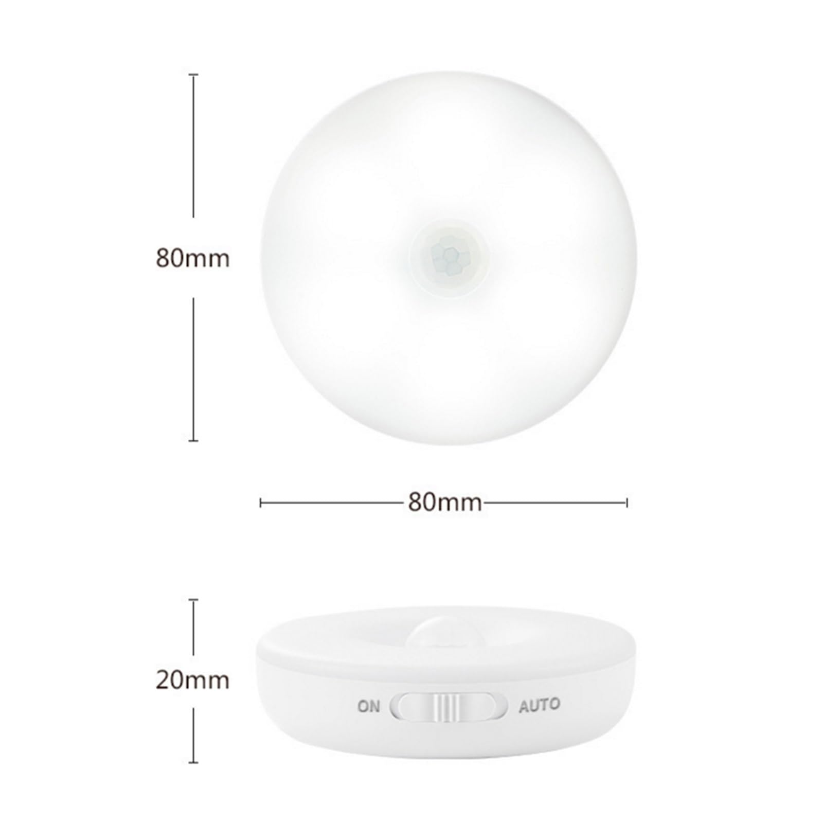 Luces Bajo Armario Lámpara De Noche Luz LED Con Sensor Movimiento, Luces Nocturnas PIR Recargables, Iluminación For Armario, Escalera, Interior, Baño(Warm White,6pcs)