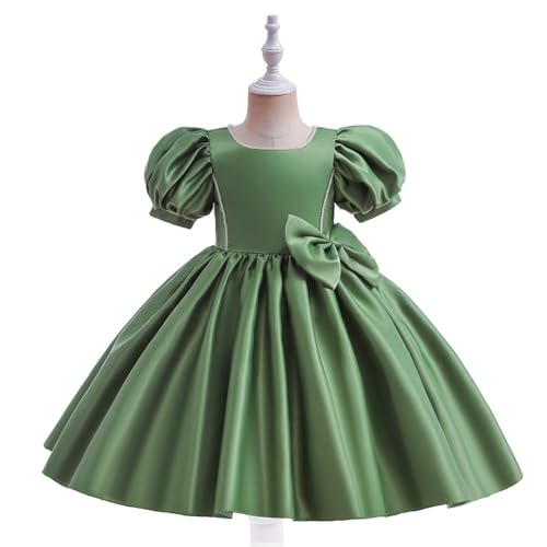 Girls Elegant Princess Party Dress with Puff Sleeves and Formal Birthday Wedding Flower Girl Outfit