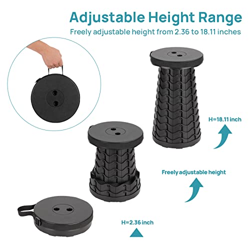 Kpr Retractable Folding Stools, Portable Camping Stool, Collapsible Stool Lightweight Yet More Sturdy For Fishing,Hiking Tours,Bbq,Parties,Outdoor Activities, Max Load 400Lbs #TOP3