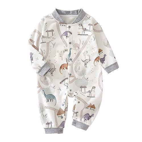Image of Cherie Kids 100% Organic Cotton Soft 3-24 Months Unisex Footless Newborn Baby Sleepers Pajamas Romper Boys Girls Long Sleeve