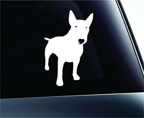 Calcomanía de símbolo de silueta de Bull Terrier con estampado de patas, perro, cachorro, mascota, raza familiar, amor, automóvil, camión, ventana,