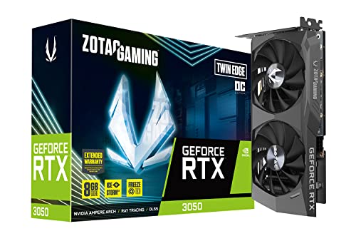 ZOTAC Gaming GeForce RTX 3050 Twin Edge OC 8GB GDDR6 128-bit 14 Gbps PCIE 4.0 Gaming Graphics Card, IceStorm 2.0 Advanced Cooling, Freeze Fan Stop, Active Fan Control, ZT-A30500H-10M #1