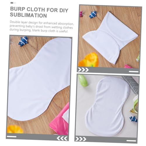 Garneck 3pcs Sublimation Blank Burp Cloths for Newborn DIY Heat Transfer Bibs Double Absorption Soft and Comfortable Muslin Towel3