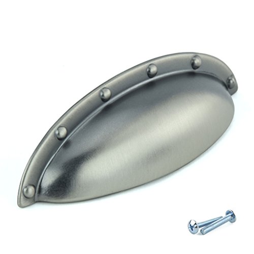 Preisvergleich Produktbild M4TEC Muschelgriff Schalengriff Möbelgriff Schubladengriff Schlafzimmer Küchenschrank Satin Nickel. U7 Serie: 64 mm BA