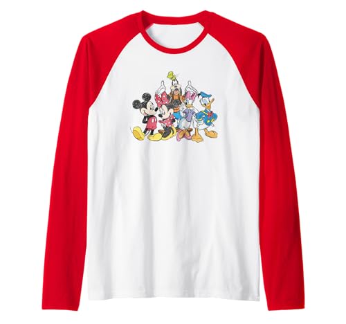 T-shirt de baseball Mickey Disney : style raglan vintage pour look casual au quotidien