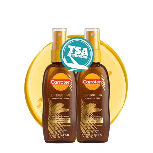 Carroten Intensive Tanning Oil Spray | Browning Tan Accelerator | Vitamin E and Carrot & Coconut Oils | Water-Resistant Silky Hydration | Coconut Fragrance | Made in Greece | 2.3 oz (2 Pack)