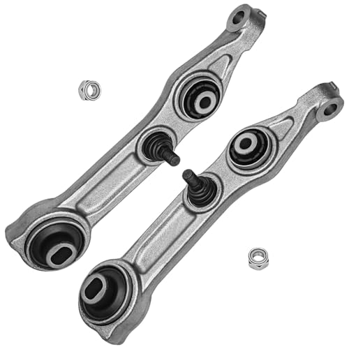 Image of Detroit Axle - 8pc Front End Suspension Kit for Mercedes E320 E350 E500 E550 CLS500 CLS550, E55 E63 CLS63 CLS55 AMG, 2 Lower Rearward Control Arms with Ball Joint 4 Inner Outer Tie Rods 2 Boots
