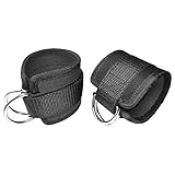 SHULLIN 2 Stücke Beintrainer Fußschlaufen Fußriemen Doppelter D-Ring Fußmanschetten Unisex Foot Ankle Straps mit Starkem Klett- und Neopren-Padden für Gesäß Beintraining am Seilzug