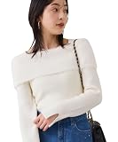 [ビス] フェザーヤーンオフショルもちもちリブニット/イージーケア オフホワイト(15) F