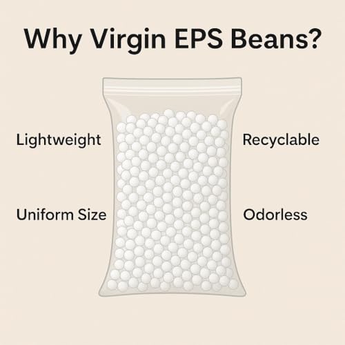 Image of Bean Bag Filler 1 Kg Bean Bag Beans Refill Thermocol Balls Virgin EPS Beans, 1 Kg Beans