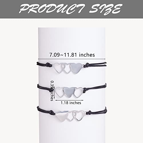 Image of Ornaland 2 /3 /4 /5 Pcs Friendship Bracelet Best Friend Bracelets Bff Matching Heart Bracelet Braided Bracelet Best Friend Friendship Gifts for Women Friends Girls Teen