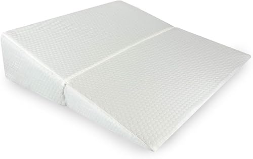 AMiNA Almohada de cuña blanca de 7 pulgadas, para dormir, Gerd, reflujo ácido, apnea del sueño, poscirugía, soporte de espalda, sección C, portátil,