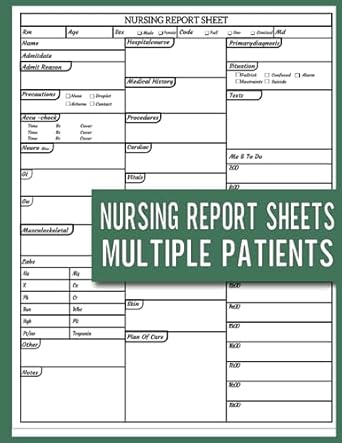 Nursing Report Sheets Multiple - 41Zibb69LDL. SX342 SY445