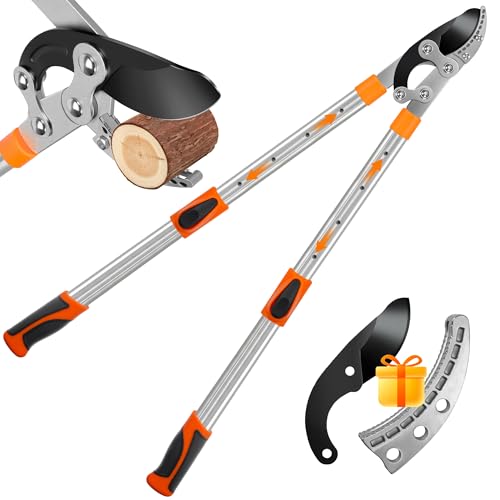 Telescopic Loppers 7095CM Heavy Duty Tree Loppers with SK5 Steel Blade & Teflon Coating Extendable Handle Branch Cutter Professional Garden Anvil Lopper for Thick Branches & Pruning