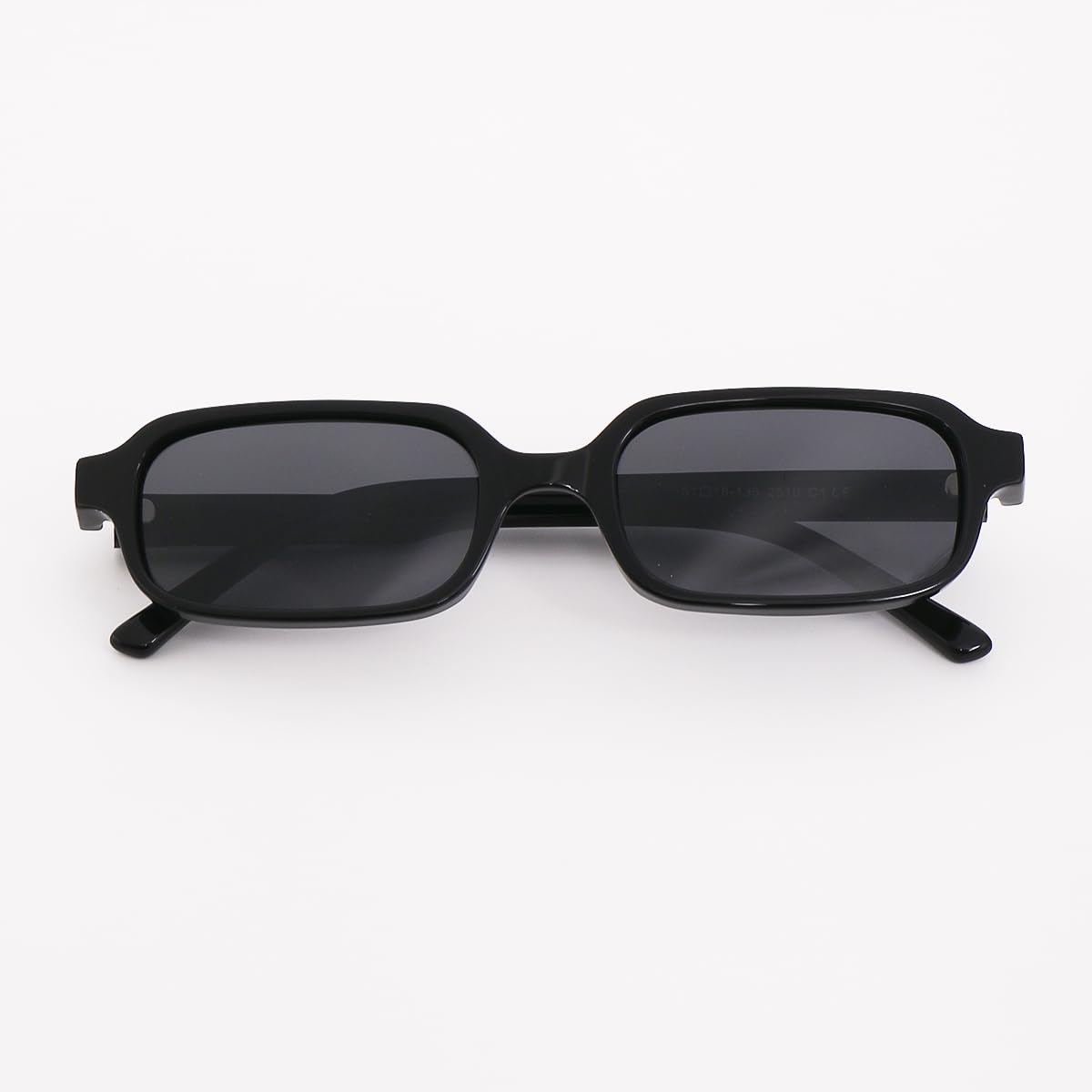 Liora Emilia Sonnenbrille Rechteckig Schwarz Schmaler Acetat-Rahmen 90er-Jahre Retro Unisex Polarisierte Gläser UV400 100% UVA/UVB Schutz mit Premium
