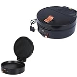 XSDAJSD Horno de Pizza para Interiores, Horno de Pizza de encimera, Parrilla Interior Abierta de 180°, 1100 W, para el hogar, para Preparar Pizza, quesadillas, Tortillas y más.