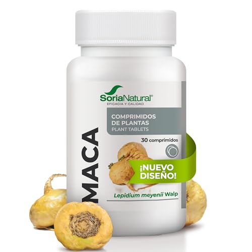 Soria Natural Green vit&min 08 Maca – Vigorizante y Energizante Natural - Propiedades que Ayudan a Aumentar la Vitalidad en Hombres y Mujeres - Caja con 30 comprimidos de 1.000 mg