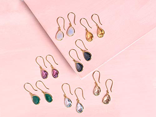 Yotreasure 5.18 Ct Amethyst Solid 10K Yellow Gold Teardrop Dangle Earrings Birthstone Jewelry #TOP4