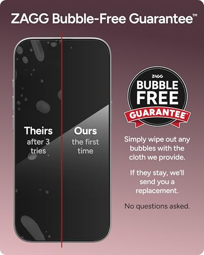 Image of ZAGG Glass+ Screen Protector for iPhone 17 Pro - 3X Stronger, Impact & Shatter Protection, Scratch & Smudge-Resistant iPhone Tempered Glass, InvisibleShield, Easy PerfectFit Install