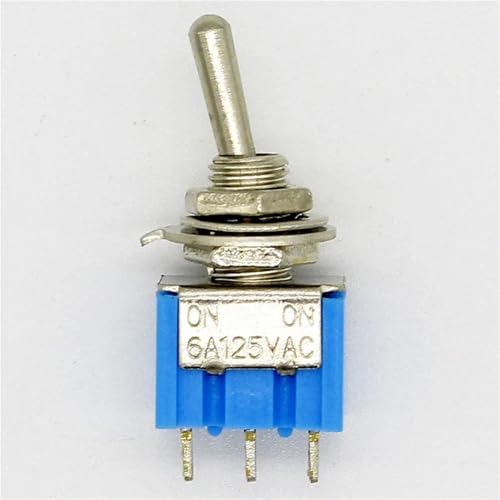 Interrupteur à bascule bleu M-TS-102 mini format SPDT ON-ON 6A pour circuits imprimés Lot de 10