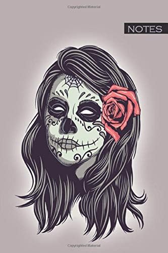 Notes: female sugar skull / medium size notebook with lined interior, page number and date, ideal for organization, daily planner, journal, taking ... the dead, dia de los muertos, makeup, mexican