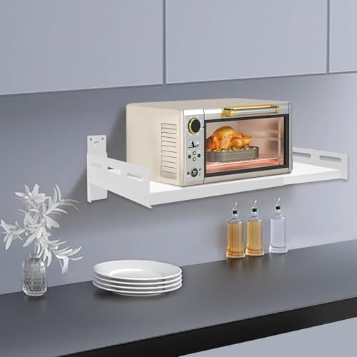 Estante para microondas ahorra espacio mueble de cocina de pared sin taladrar 6