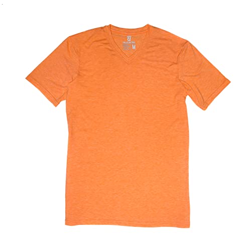 Men's Tall Slim-Fit Short Sleeve V-Neck T-Shirt, Soft Poly/Rayon Blend Long Tee